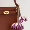 Flower Keyring – Dahlia Blossom Pink & Orchid Bloom Mixed Material
