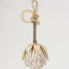 Flower Keyring – Pom Pom Buttermilk & Eggshell Mixed Material