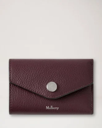 Folded Multi-Card Wallet Black Cherry Small Classic Grain