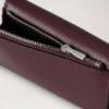 Folded Multi-Card Wallet Black Cherry Small Classic Grain