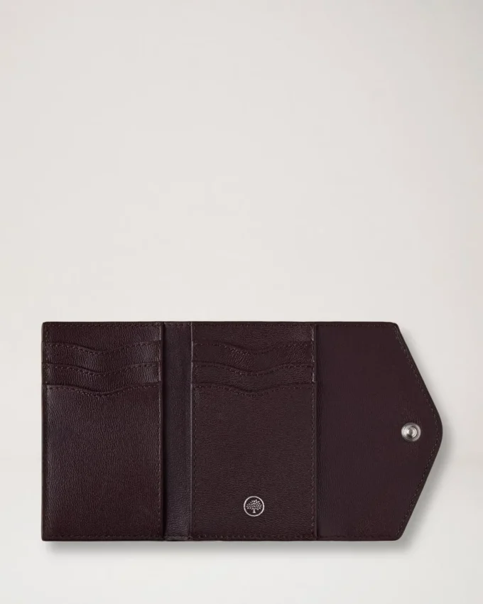 Folded Multi-Card Wallet Black Cherry Small Classic Grain