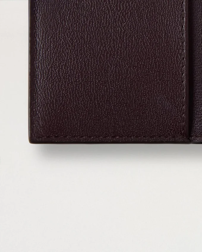 Folded Multi-Card Wallet Black Cherry Small Classic Grain