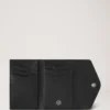 Folded Multi-Card Wallet Black High Shine Leather