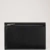 Folded Multi-Card Wallet Black High Shine Leather