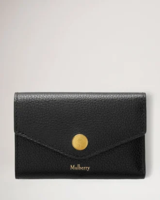 Folded Multi-Card Wallet Black Small Classic Grain