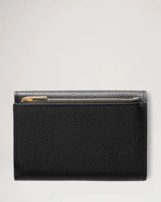 Folded Multi-Card Wallet Black Small Classic Grain