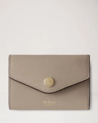 Folded Multi-Card Wallet Cashmere Taupe Small Classic Grain