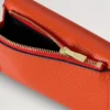 Folded Multi-Card Wallet Coral Orange Small Classic Grain Folded Multi-Card Wallet Coral Orange Small Classic Grain