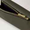 Folded Multi-Card Wallet Juniper Green Small Classic Grain