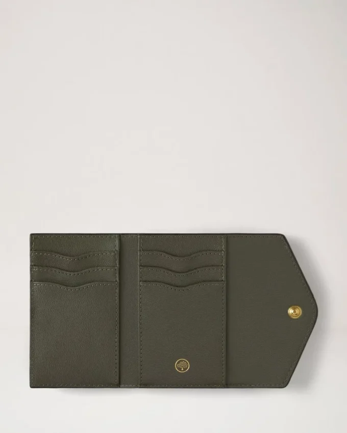 Folded Multi-Card Wallet Juniper Green Small Classic Grain