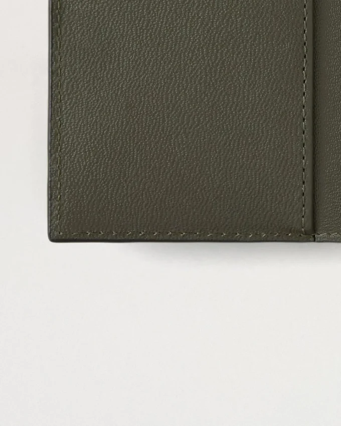 Folded Multi-Card Wallet Juniper Green Small Classic Grain