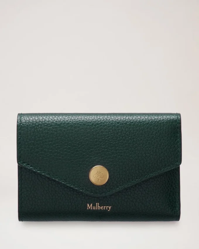Folded Multi-Card Wallet Mulberry Green Small Classic Grain Folded Multi-Card Wallet Mulberry Green Small Classic Grain