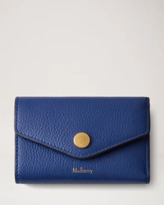 Folded Multi-Card Wallet Pigment Blue Small Classic Grain