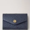 Folded Multi-Card Wallet Stormy Blue Ostrich Women Folded Multi-Card Wallet Stormy Blue Ostrich Women
