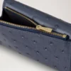 Folded Multi-Card Wallet Stormy Blue Ostrich Women Folded Multi-Card Wallet Stormy Blue Ostrich Women