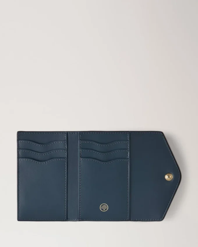 Folded Multi-Card Wallet Stormy Blue Ostrich Women Folded Multi-Card Wallet Stormy Blue Ostrich Women