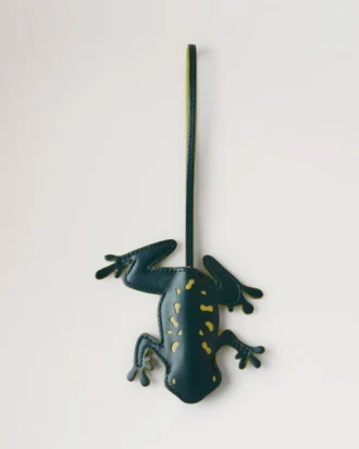 Frog Keyring Mulberry Green Silky Calf Women