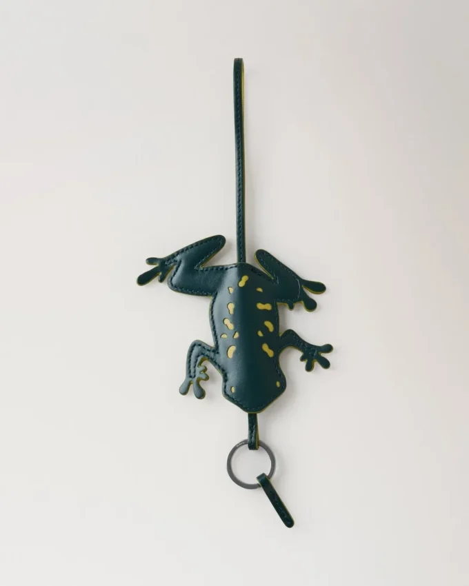Frog Keyring Mulberry Green Silky Calf Women