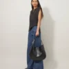Hackney Shoulder Bag Black High Shine Leather Women Hackney Shoulder Bag Black High Shine Leather Women