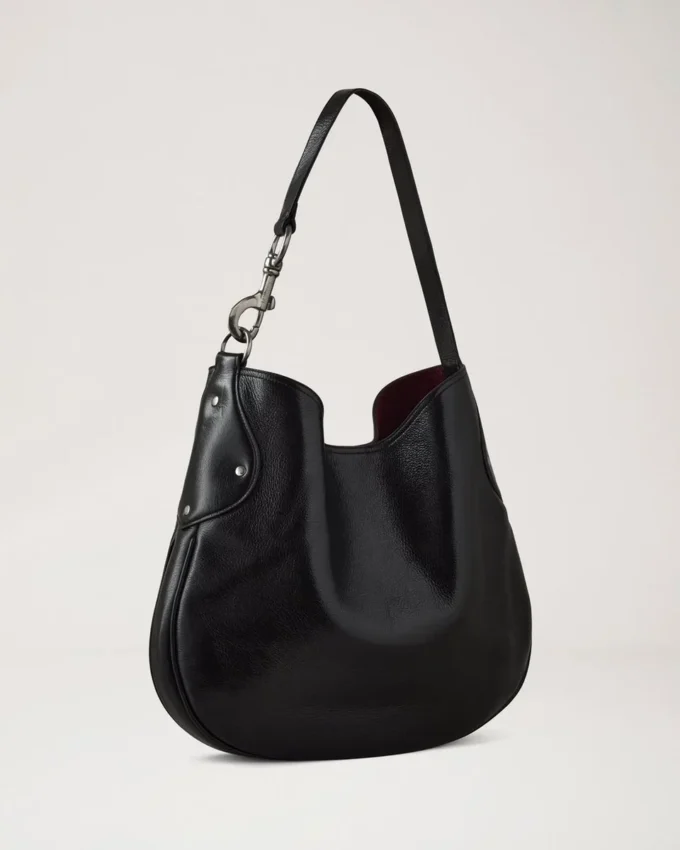 Hackney Shoulder Bag Black High Shine Leather Women Hackney Shoulder Bag Black High Shine Leather Women
