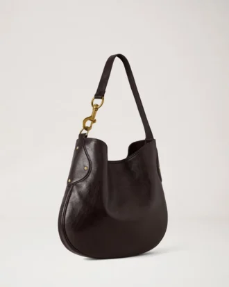 Hackney Shoulder Bag Ebony Shiny Buffalo Women