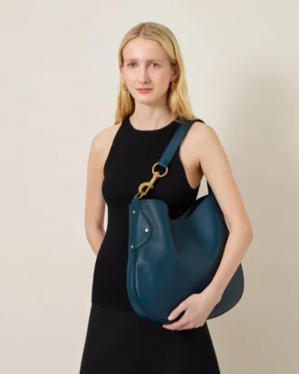 Hackney Shoulder Bag out of the Blue High Shine Leather