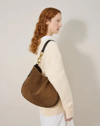 Hackney Shoulder Bag Vintage Oak Suede Women