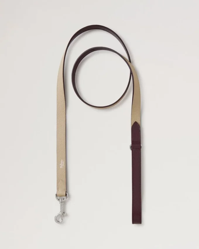 Handheld Dog Leash Dune & Oxblood Small Classic Grain Handheld Dog Leash Dune & Oxblood Small Classic Grain