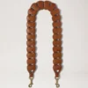 Heart Woven Leather Strap Oak & Pigment Blue Smooth Glossy Leather