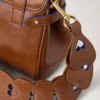 Heart Woven Leather Strap Oak & Pigment Blue Smooth Glossy Leather