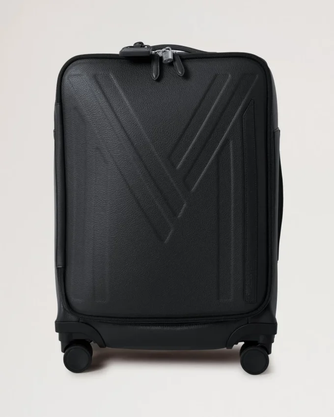 Heritage 4 Wheel Suitcase Black Bioveg Scotchgrain