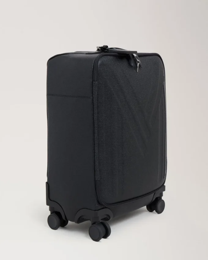 Heritage 4 Wheel Suitcase Black Bioveg Scotchgrain