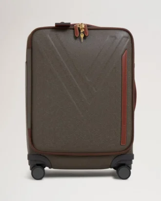 Heritage 4 Wheel Suitcase Mole & Cognac Bioveg Scotchgrain