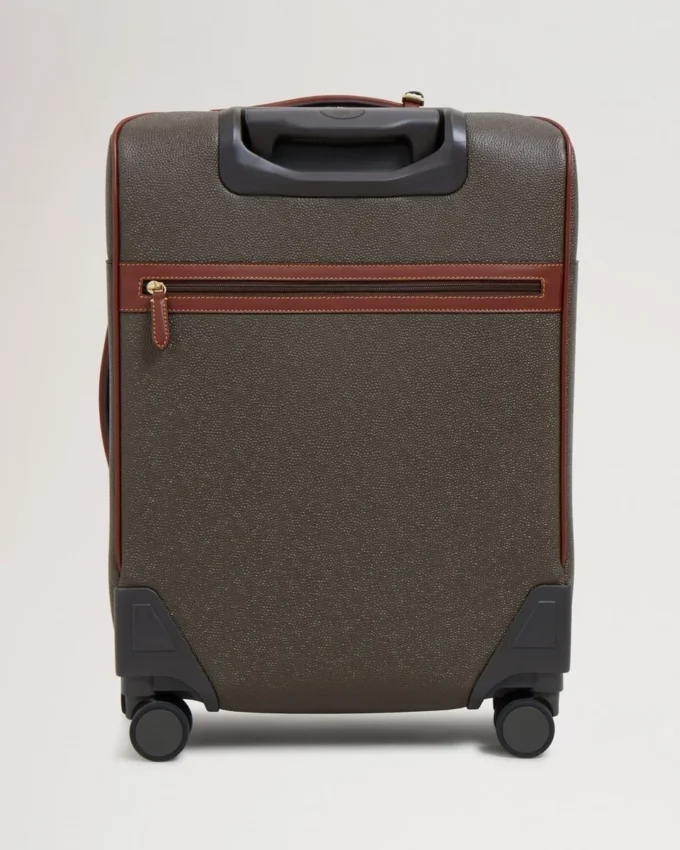 Heritage 4 Wheel Suitcase Mole & Cognac Bioveg Scotchgrain