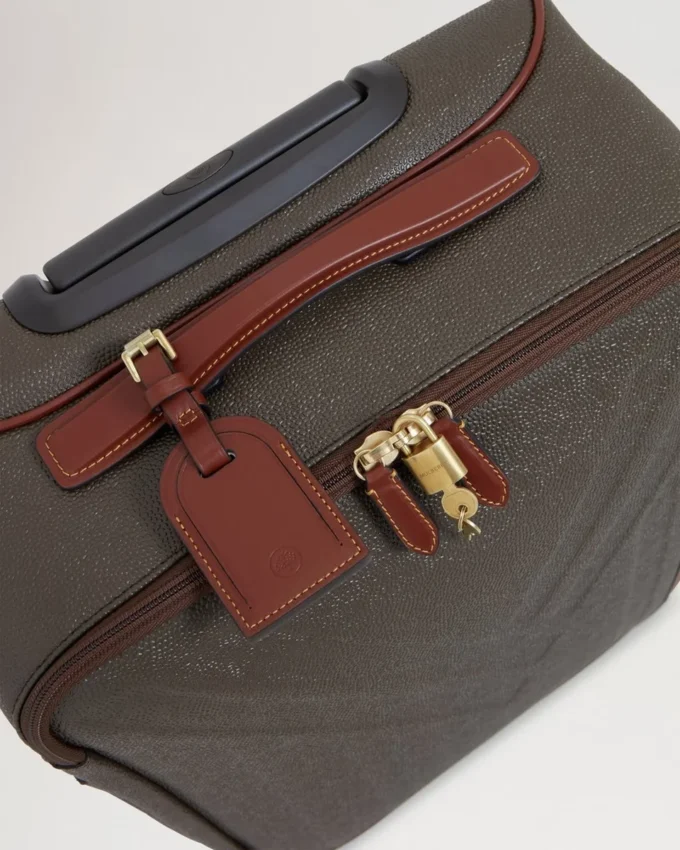 Heritage 4 Wheel Suitcase Mole & Cognac Bioveg Scotchgrain