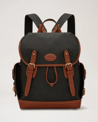 Heritage Backpack Black & Cognac Bioveg Scotchgrain
