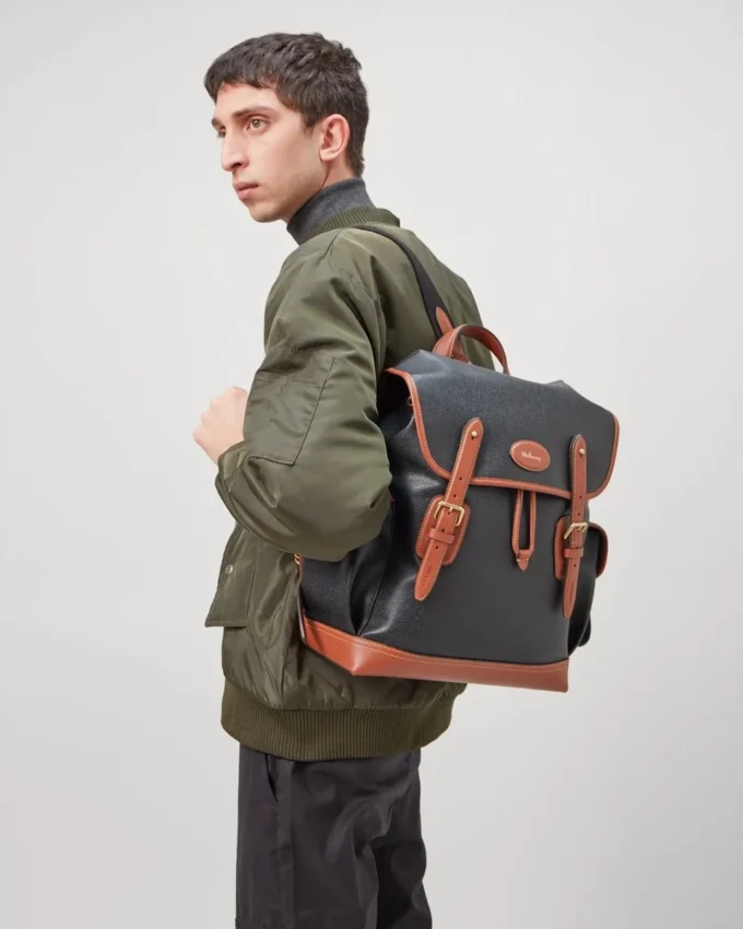 Heritage Backpack Black & Cognac Bioveg Scotchgrain Heritage Backpack Black & Cognac Bioveg Scotchgrain