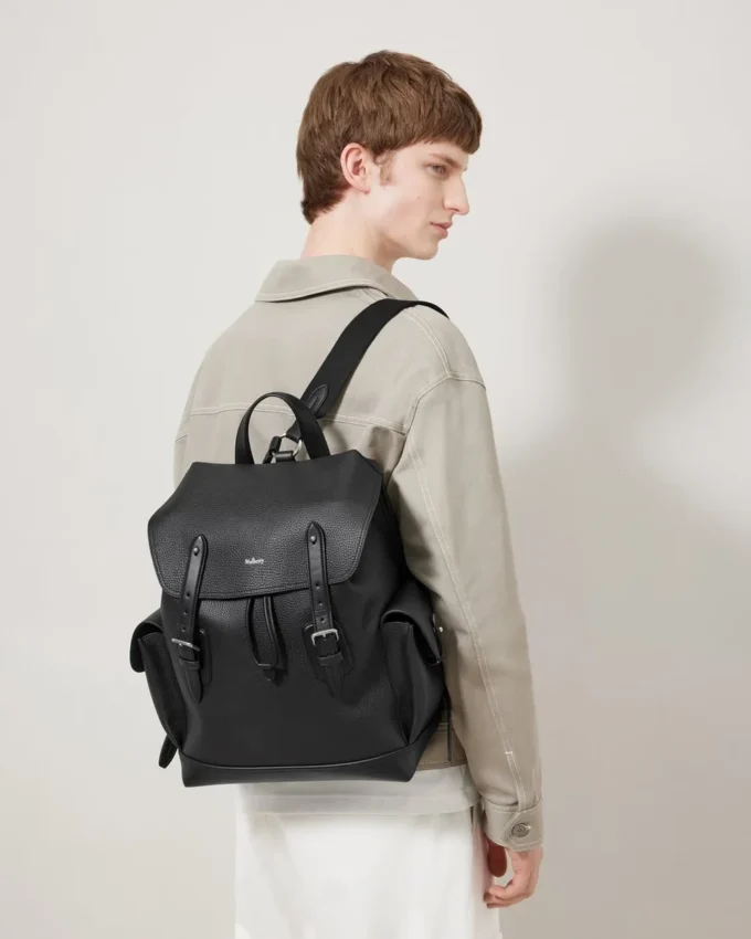 Heritage Backpack Black Natural Grain Leather Men