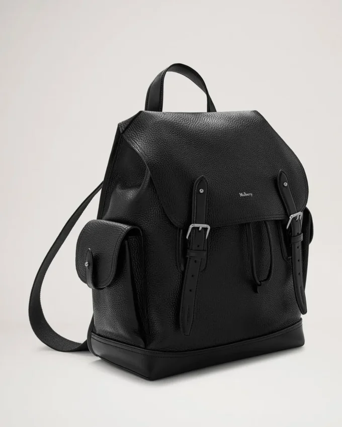 Heritage Backpack Black Natural Grain Leather Men