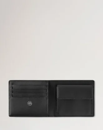 Heritage Bifold Coin Wallet Black Small Classic Grain