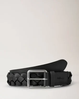 Heritage Braided Belt Black Silky Calf Men