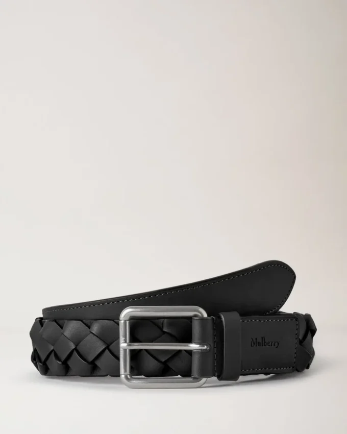 Heritage Braided Belt Black Silky Calf Men