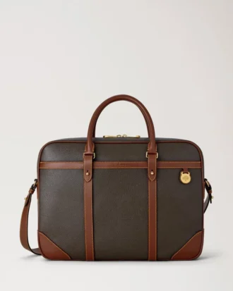 Heritage Briefcase Mole & Cognac Bio-Based Scotchgrain