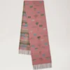 Heritage Check & Heart Scarf Moss & Pink Scrumpy Merino Wool