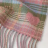 Heritage Check & Heart Scarf Moss & Pink Scrumpy Merino Wool