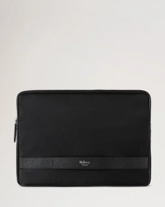 Heritage Nylon Laptop Sleeve Black Nylon & Small Classic Grain