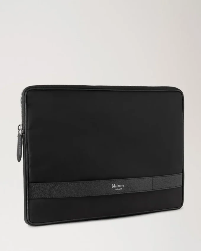 Heritage Nylon Laptop Sleeve Black Nylon & Small Classic Grain