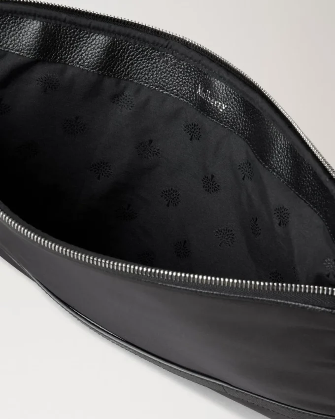 Heritage Nylon Laptop Sleeve Black Nylon & Small Classic Grain