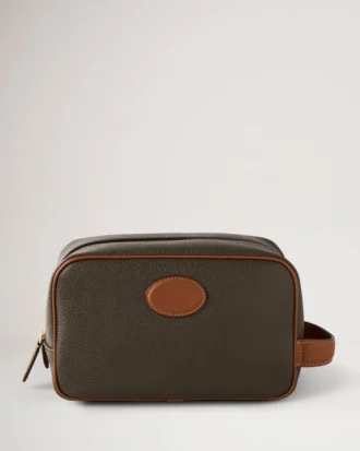 Heritage Wash Case Mole & Cognac Printed Bioveg Scotchgrain & Flat Calf