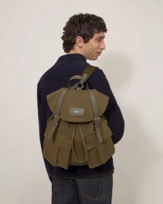 Heritage Waxed Backpack Dark Moss Waxed Cotton Women